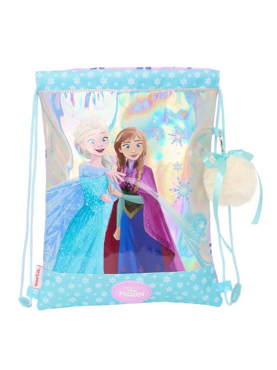 Sac à dos serré par des ficelles Frozen Cool days Violet Bleu ciel 26 x 34 x 1 cm