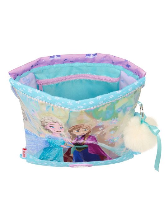 Sac à dos serré par des ficelles Frozen Cool days Violet Bleu ciel 26 x 34 x 1 cm