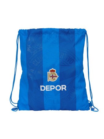 Sac à dos serré par des ficelles R. C. Deportivo de La Coruña Bleu 35 x 40 x 1 cm