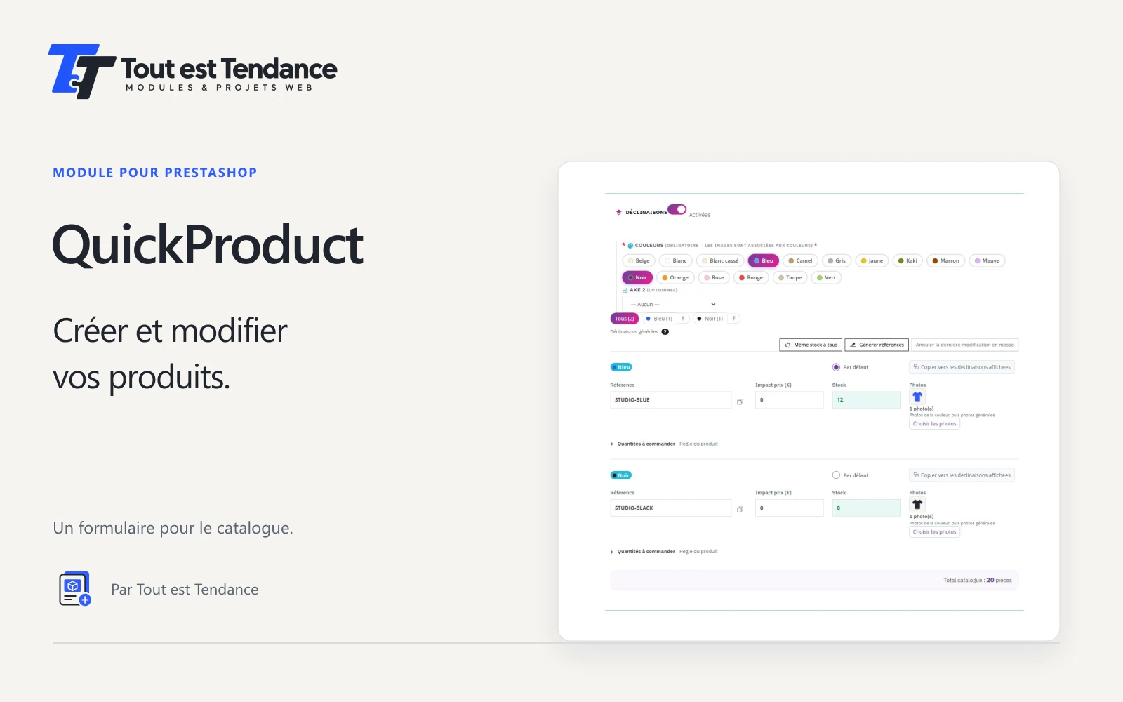 Introducing QuickProduct, a module for creating and editing PrestaShop products.